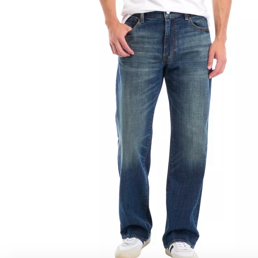 Lucky brand men’s size 38/34 athletic‎ 410 slim fit dark wash denim jeans